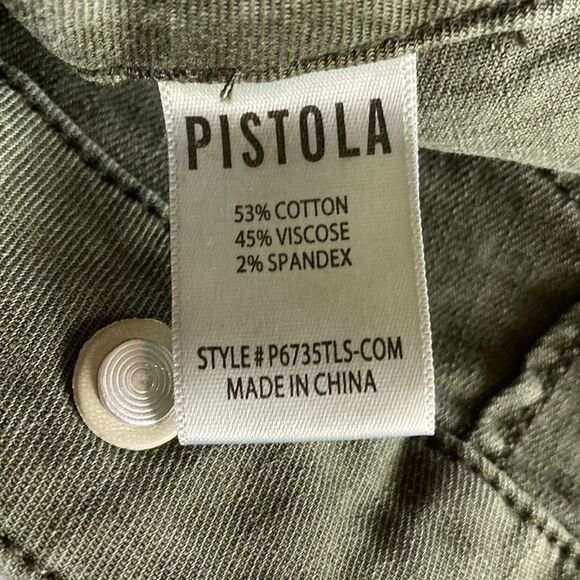 Pistola Mara Straight Leg Crop Pant Olive Size 31 - Picture 5 of 10